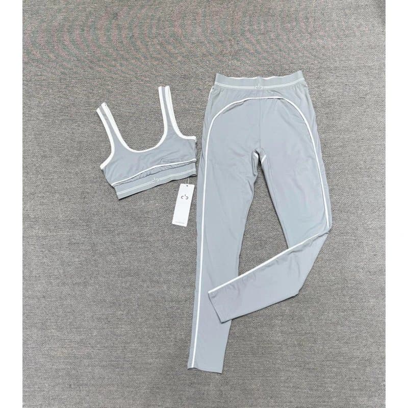 Lululemon Athletic Set Grey with White Trim