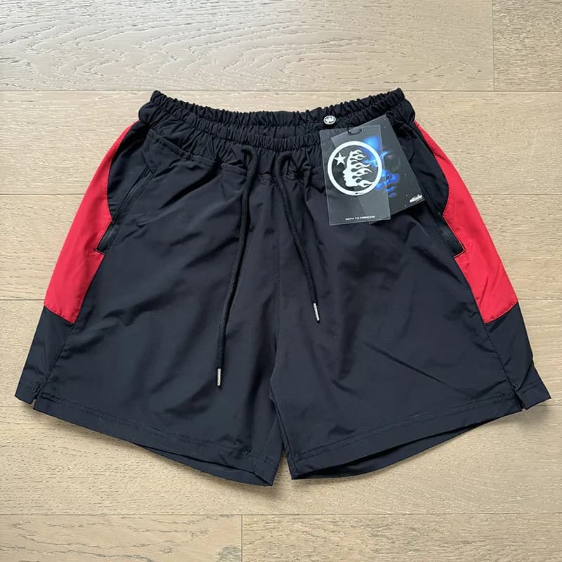 Fragment Design Track Shorts Black Red Panel