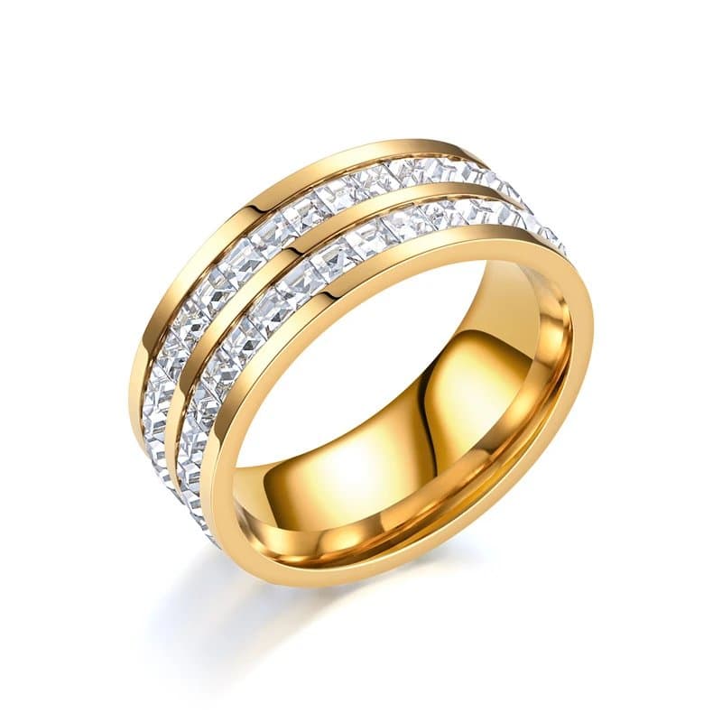 Cartier Wide Band Ring Triple Row Baguette-Cut Stones