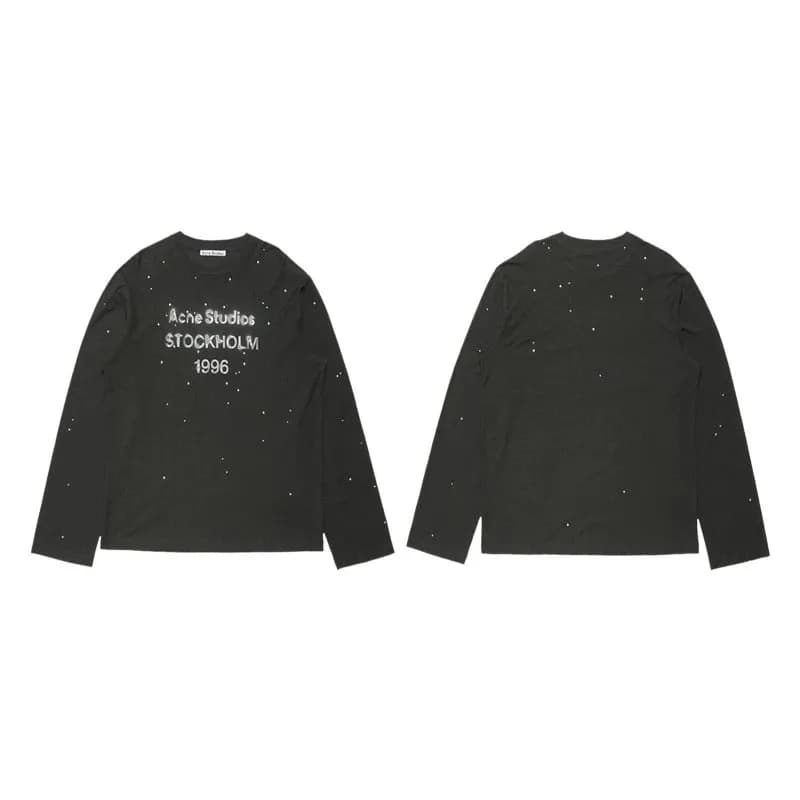 Off-White Oversized Shirt Spray Paint Print — 黑色烫钻-25FW新款（AC590）