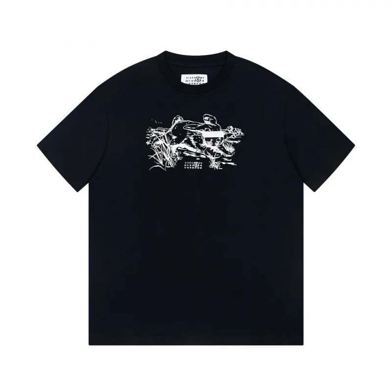 Maison Margiela T-Shirt White Stitch Logo — 851黑色