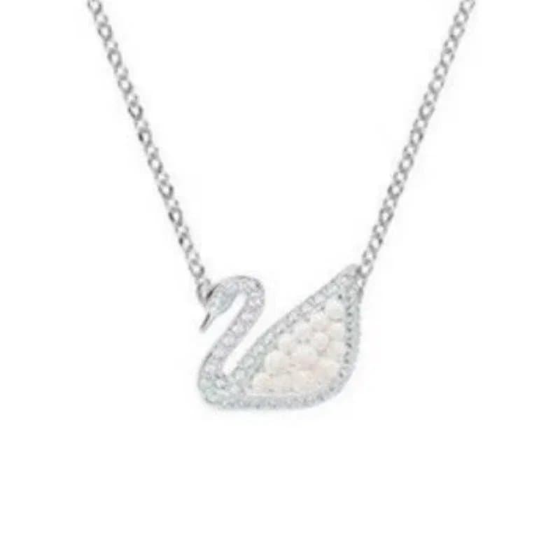 Swarovski Swan Pendant Crystal-Embellished