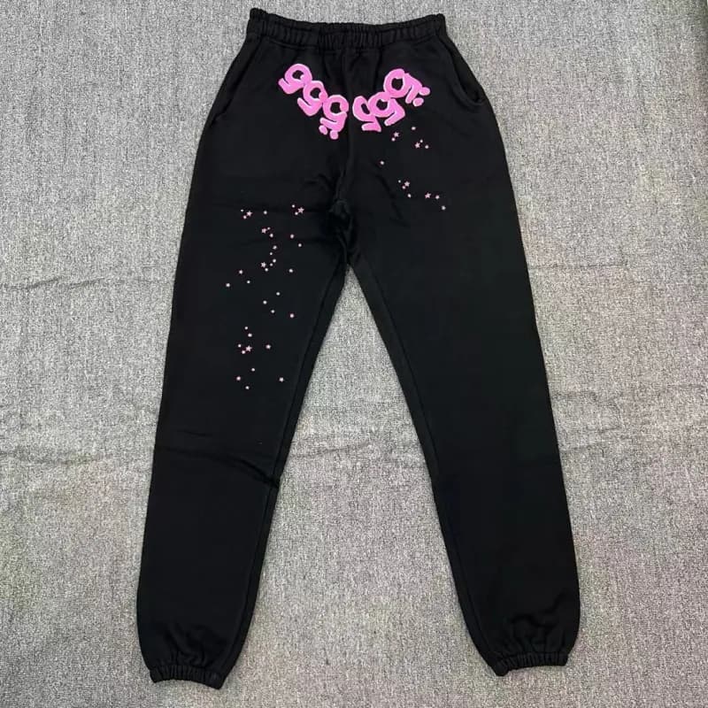 Sp5der Spider Web Hoodie Black with Red Spiderweb Print — 82