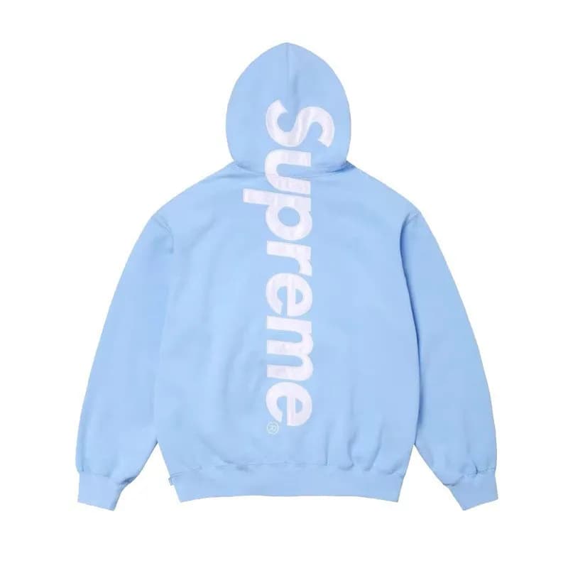 Supreme Box Logo Hooded Sweatshirt Vertical Logo — 浅蓝色卫衣