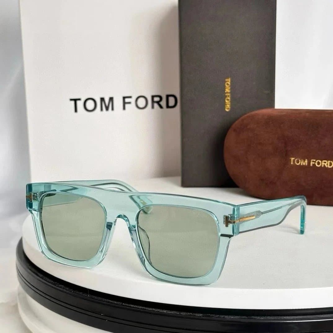 Tom Ford Square Sunglasses Translucent Aqua