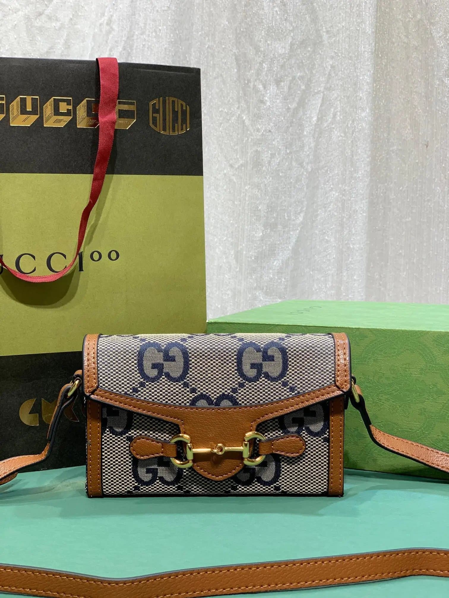 Gucci Horsebit 1955 Mini Bag GG Supreme Canvas