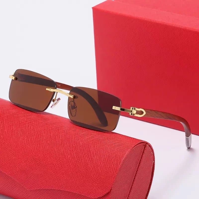 Cartier Sunglasses Gradient Lens — 带LOGO带盒子 · C2 金框茶片