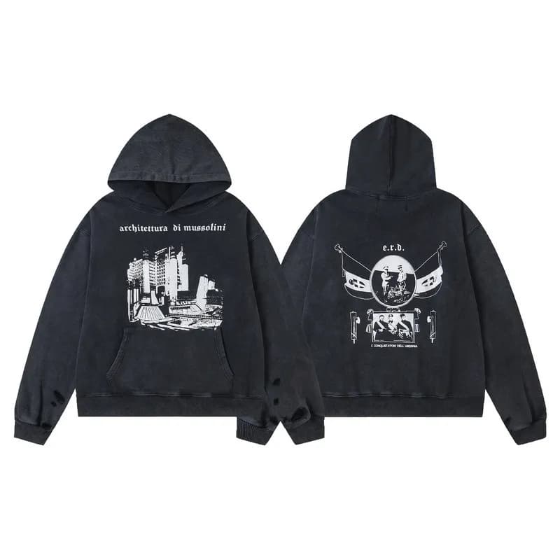 Gallery Dept. Hooded Sweatshirt Architettura Di Mussolini Print