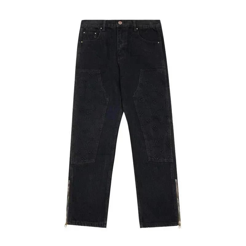 Louis Vuitton Monogram Denim Trousers Embroidered Monogram