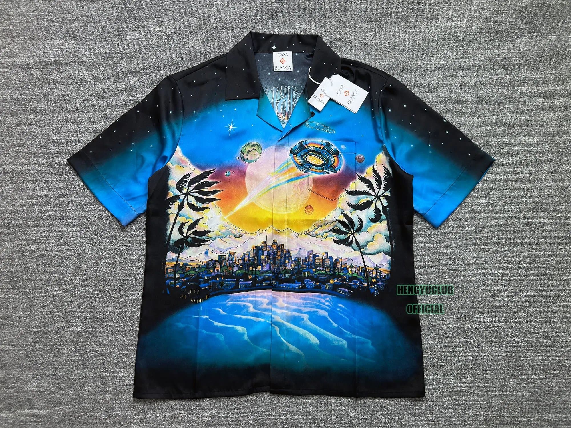 Chrome Hearts Camp Collar Shirt Cosmic City Print
