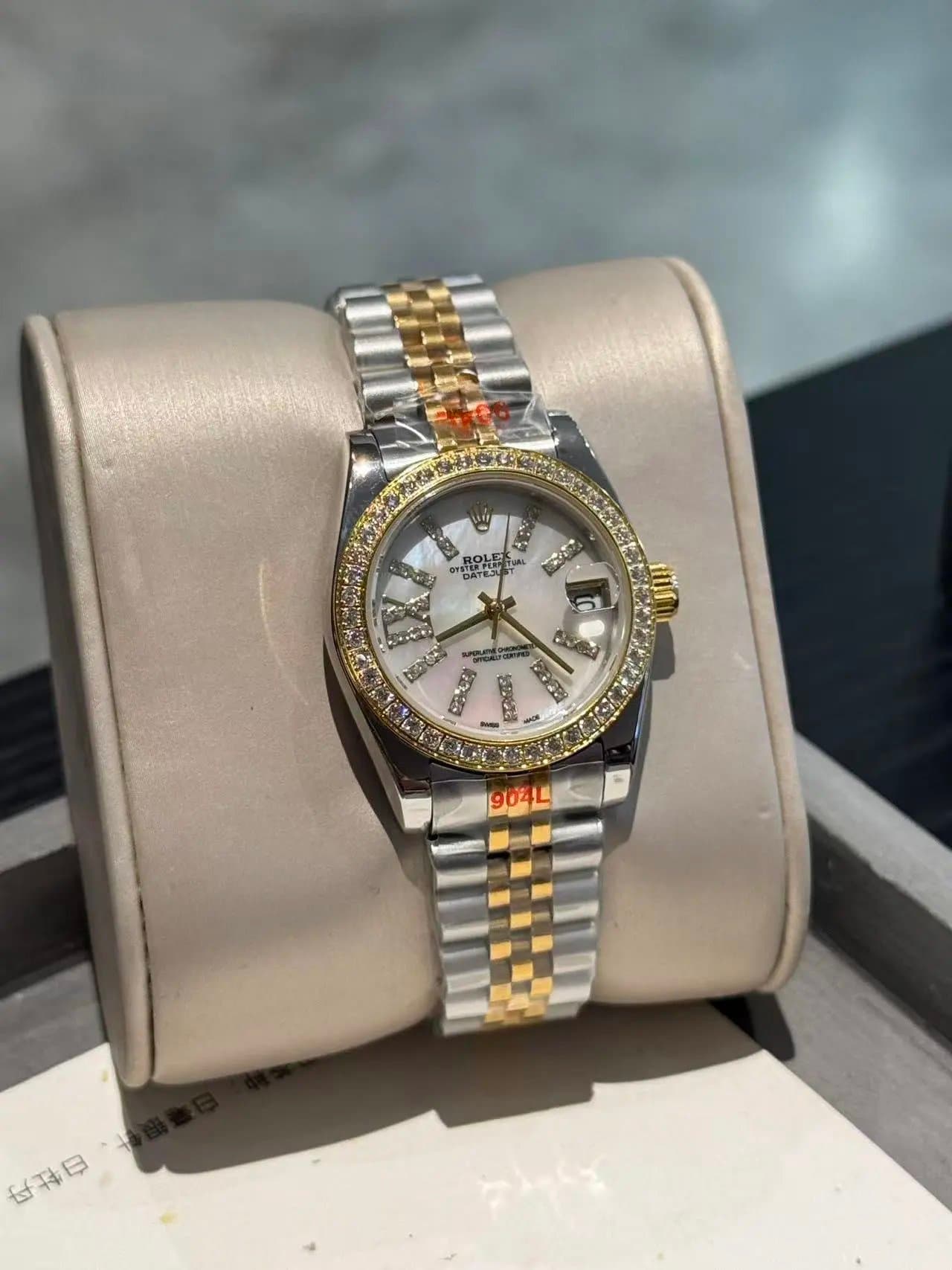 Rolex Oyster Perpetual Datejust Mother-of-Pearl Dial with Diamond Hour Markers and Bezel