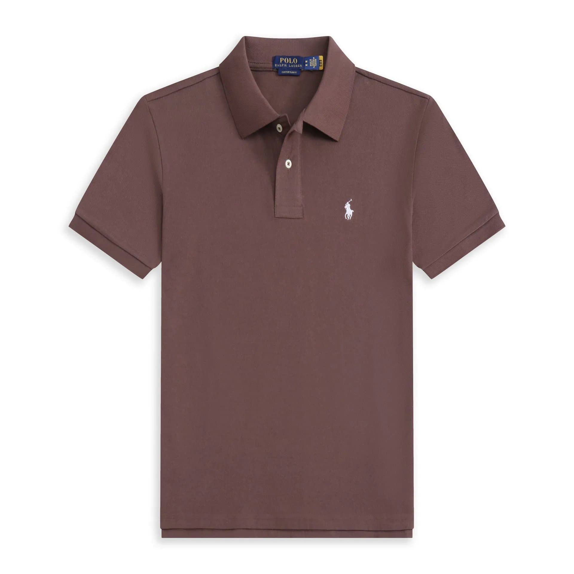 Polo Ralph Lauren Polo Shirt Custom Slim Fit — 咖灰色白标