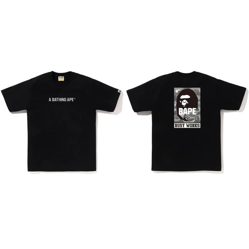 BAPE A Bathing Ape Tee Camouflage Ape Head — 5008黑灰