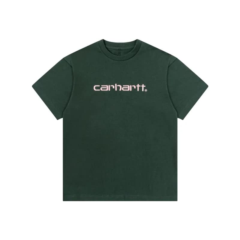 Carhartt Logo T-Shirt Pink Logo