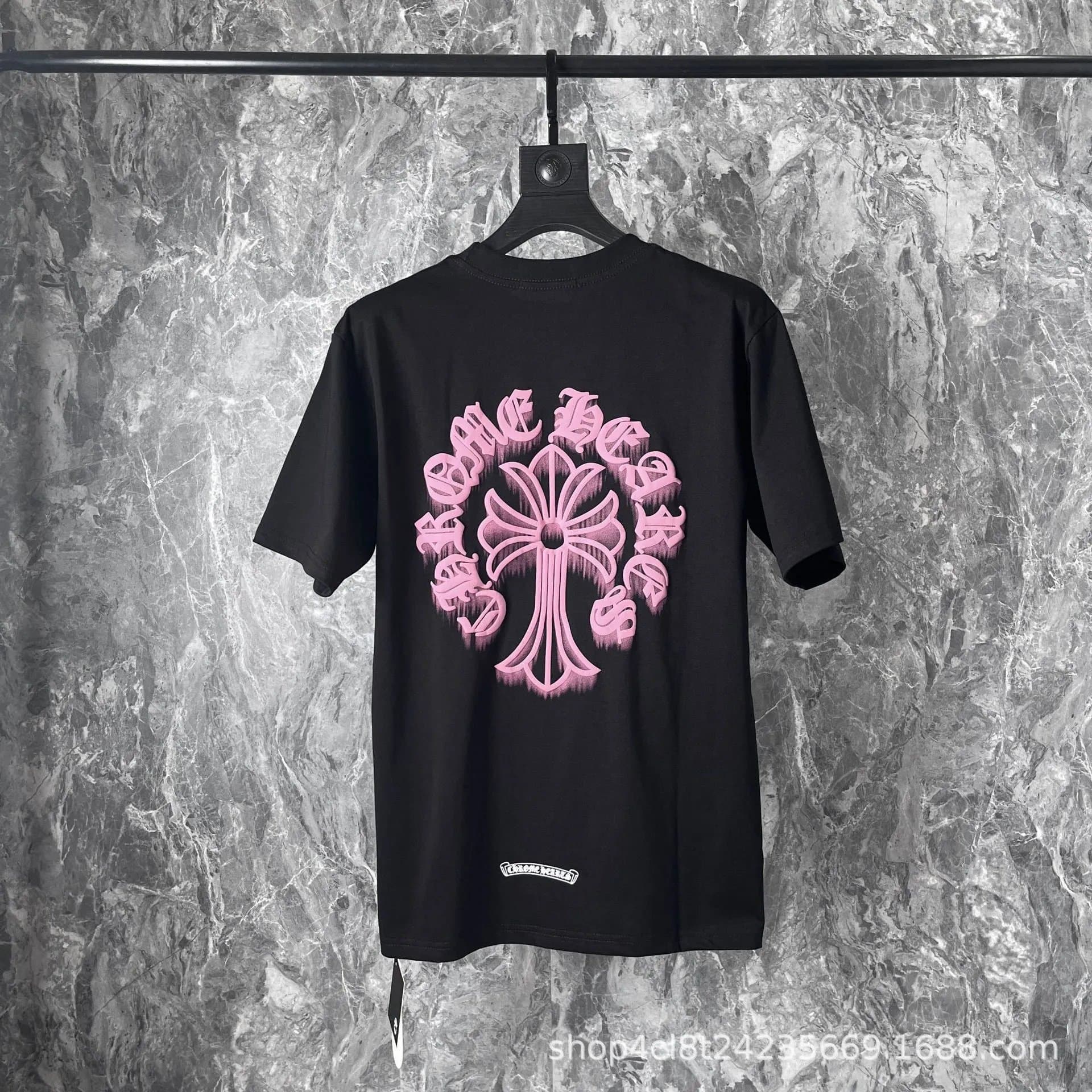 Chrome Hearts Cross Logo Tee Pink Drip Cross