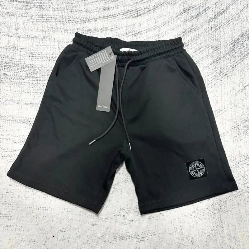 Stone Island Logo Patch Shorts Black — SD10