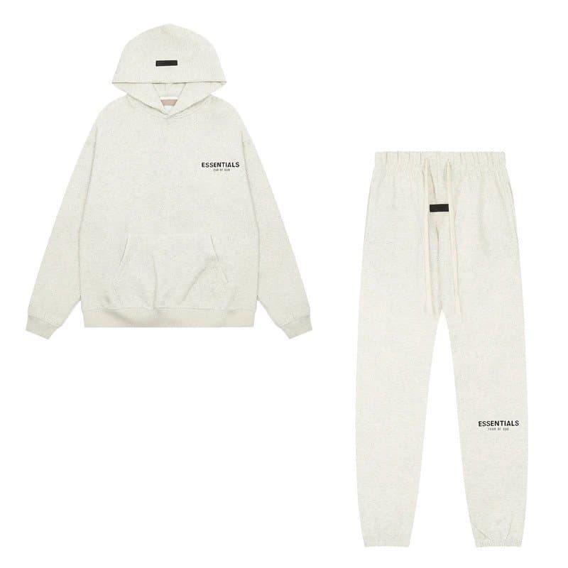 Fear of God Essentials Hoodie and Joggers Set Heather Beige
