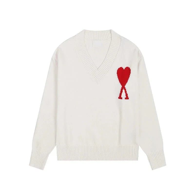 Amiri V-Neck Sweater Heart Logo