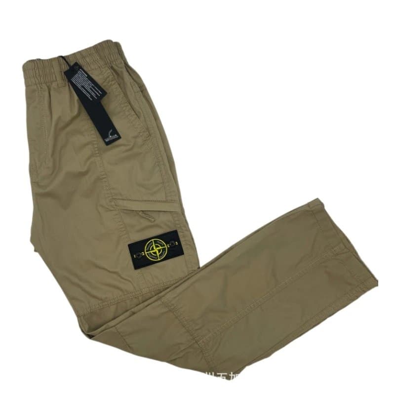 Stone Island Cargo Pants Black with Compass Patch — 卡其色