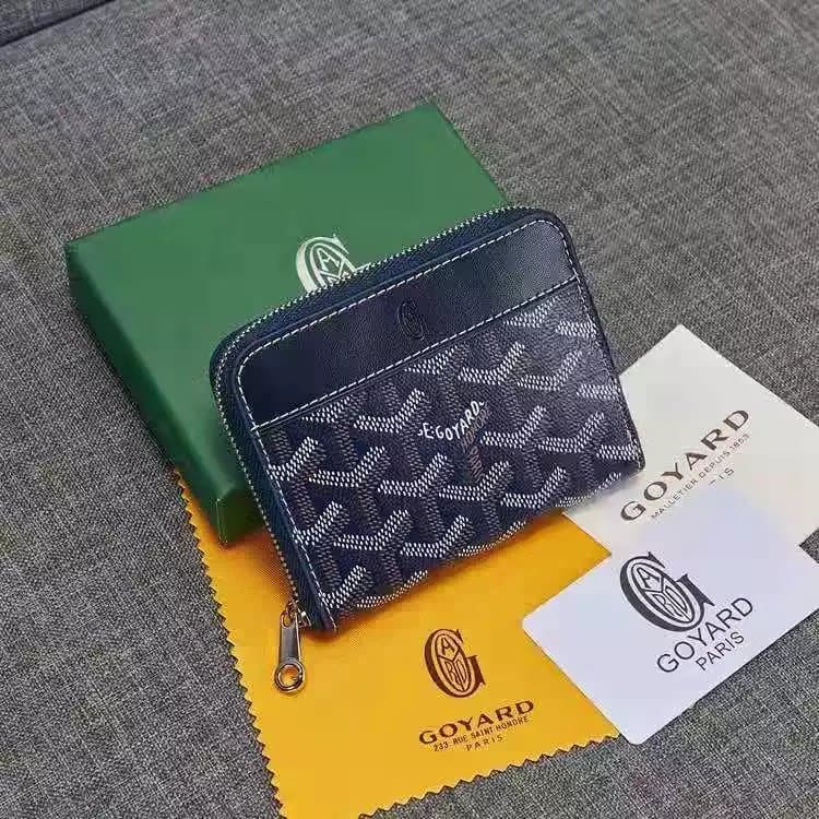 Goyard Bifold Wallet Chevron Pattern — 款式3宝蓝色