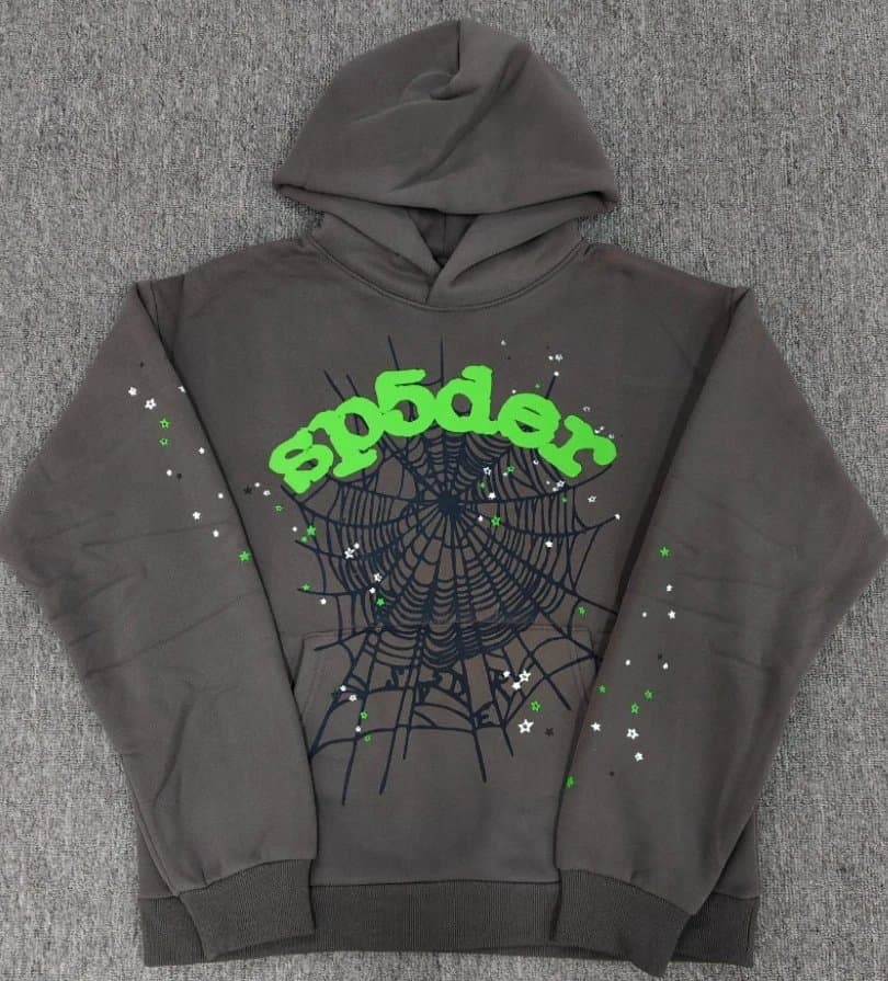 Sp5der Hoodie Spider Web Logo — 917灰