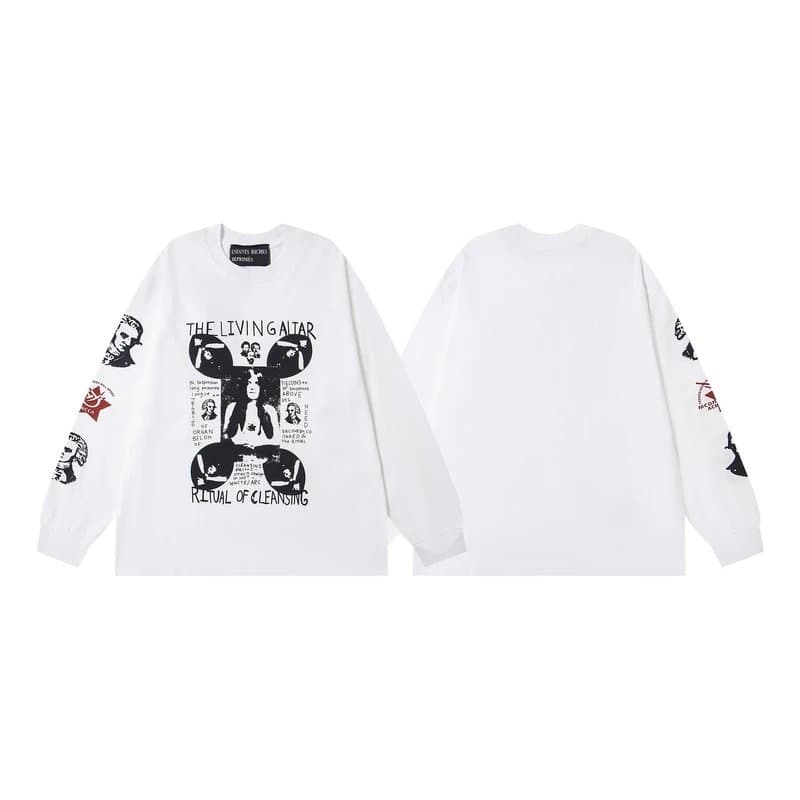 Fear of God Essentials Long Sleeve Tee Eternity and Time Print — White[18 Models]
