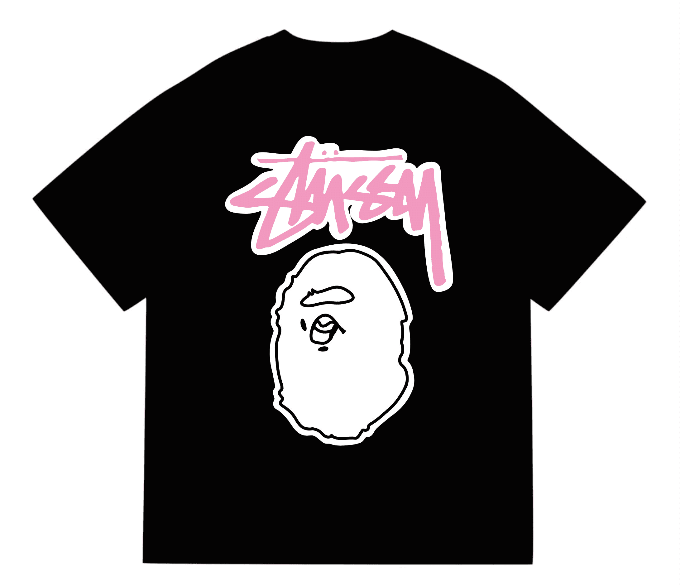BAPE × Stüssy Graphic Tee Pixel Camo Ape Head — S27