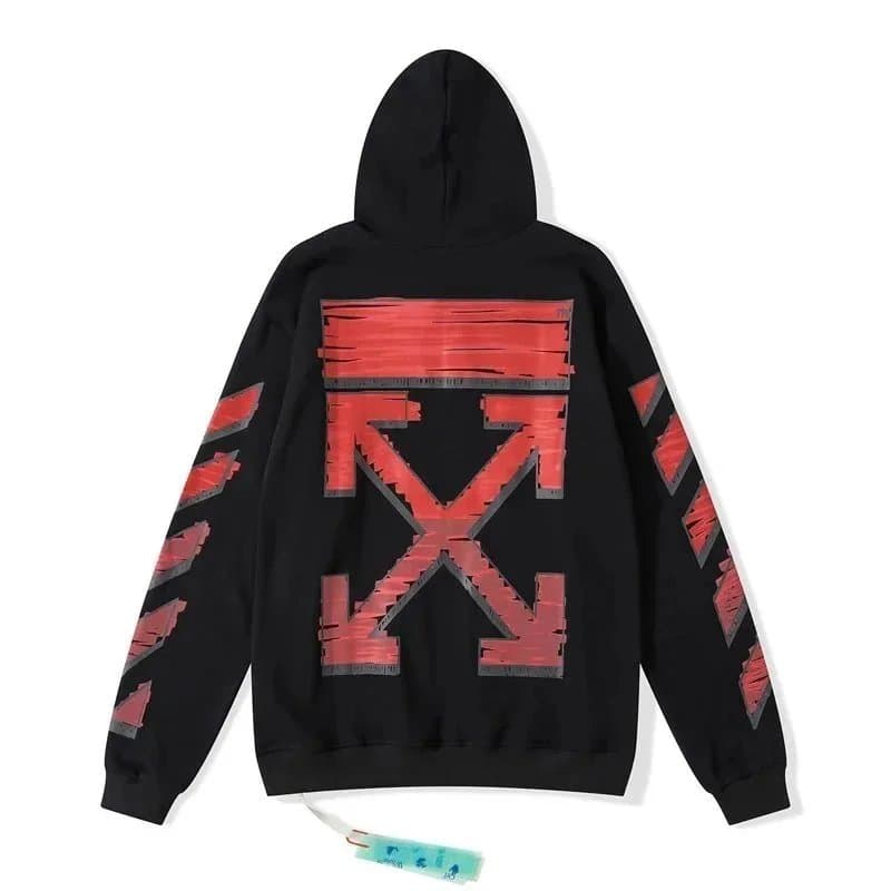 Off-White Zip-Up Hoodie Diagonal Arrow Print