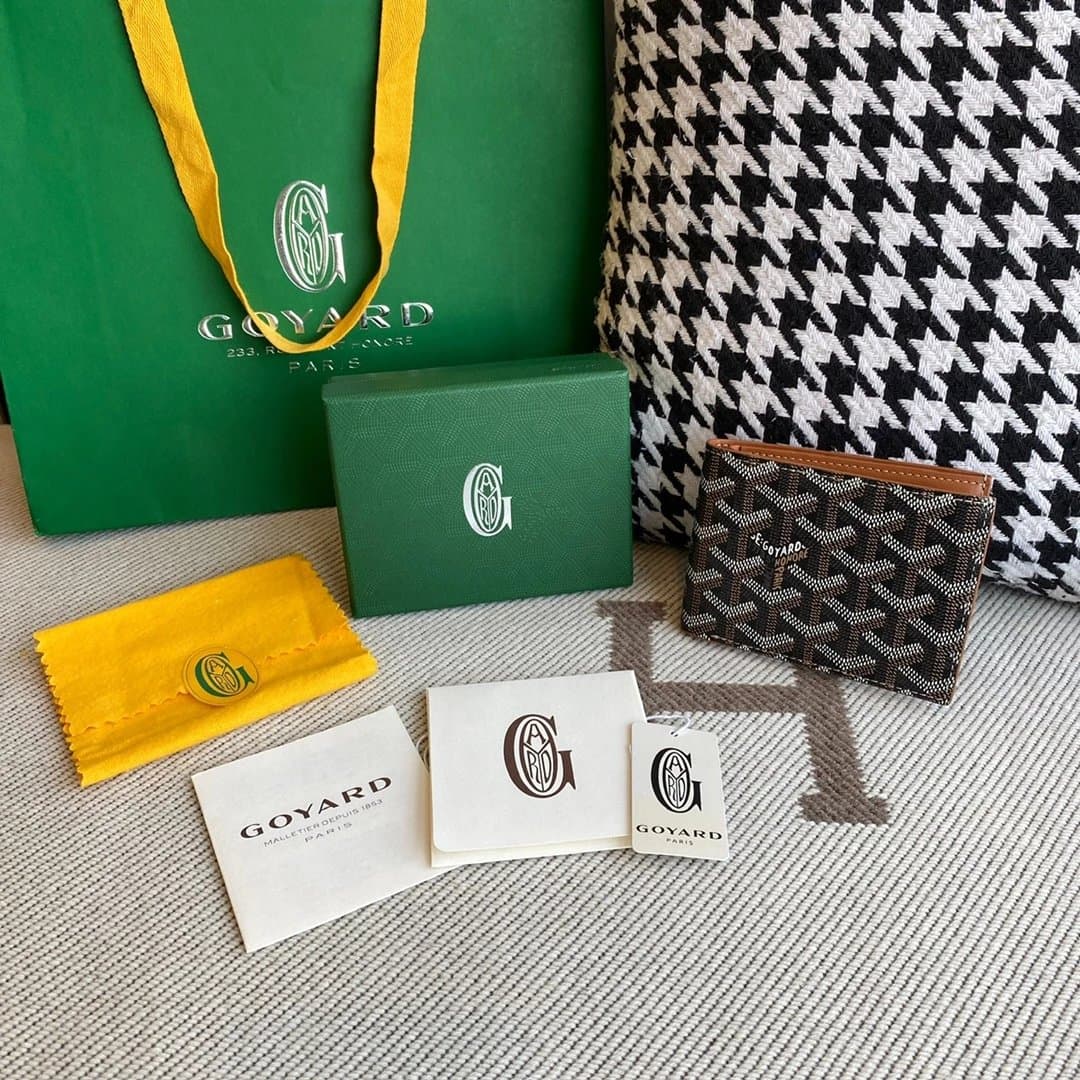 Goyard Wallet Saint Louis Pattern — 棕色拼黑色