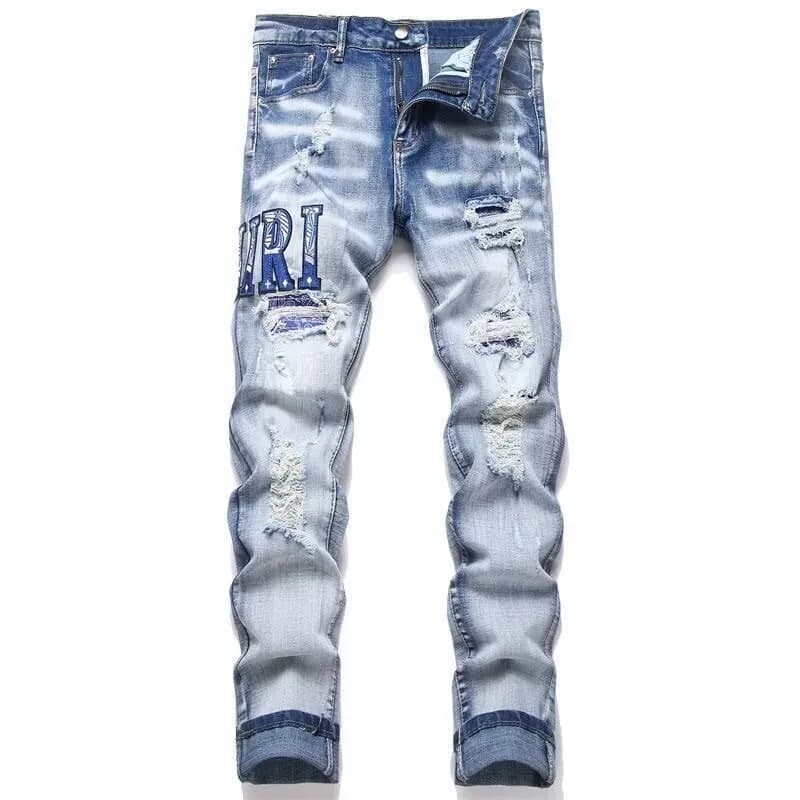 Diesel Slim Fit Jeans Silver Script Print — 蓝色K0936