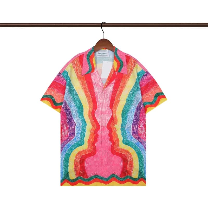 Striped Shorts Multicolor Vertical Stripe — Q222 diagram