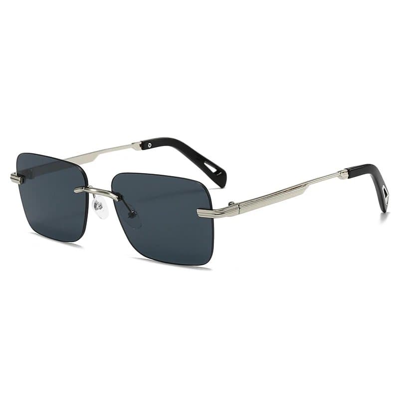 Ray-Ban Aviator Rimless Gradient Green — 银框黑灰片