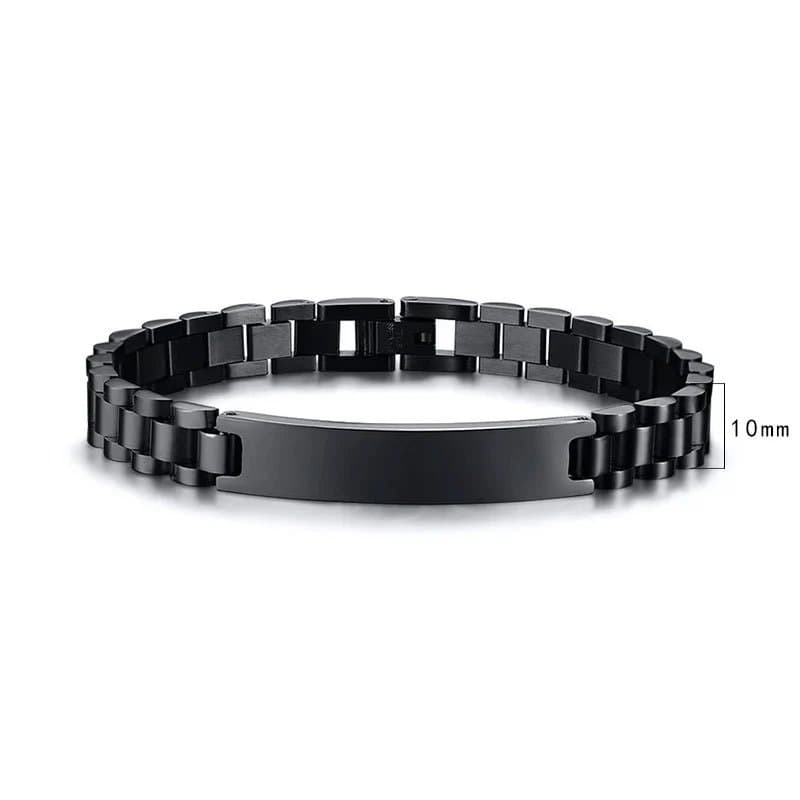 Chrome Hearts Link Bracelet Polished — Black-width 10mm [21CM]]