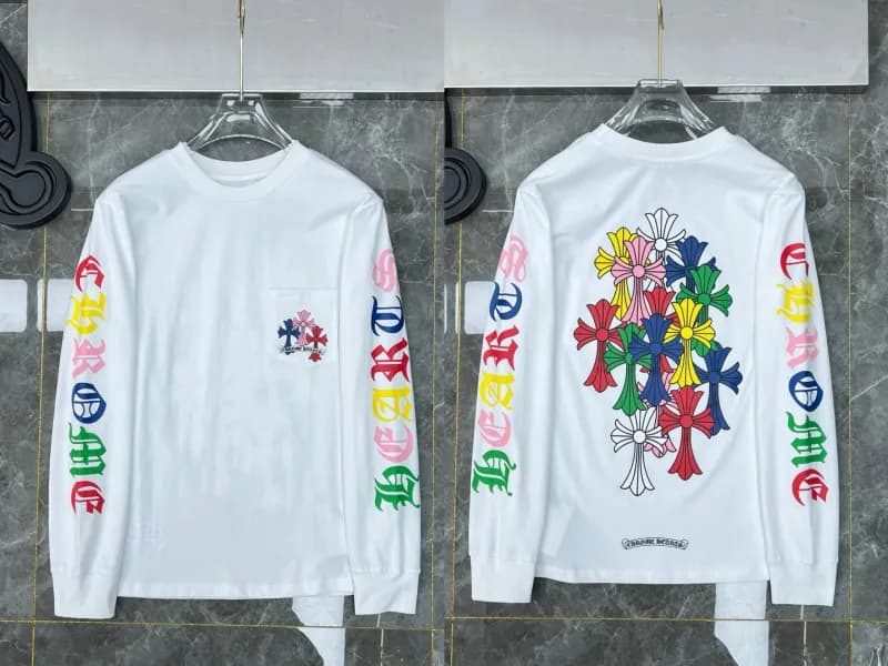 Chrome Hearts Long Sleeve Tee Multi-Color Cross Print