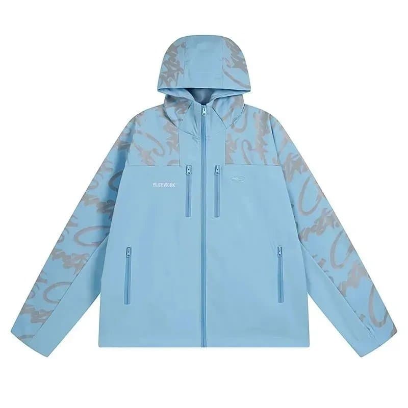 Corteiz Hooded Windbreaker Graffiti Print