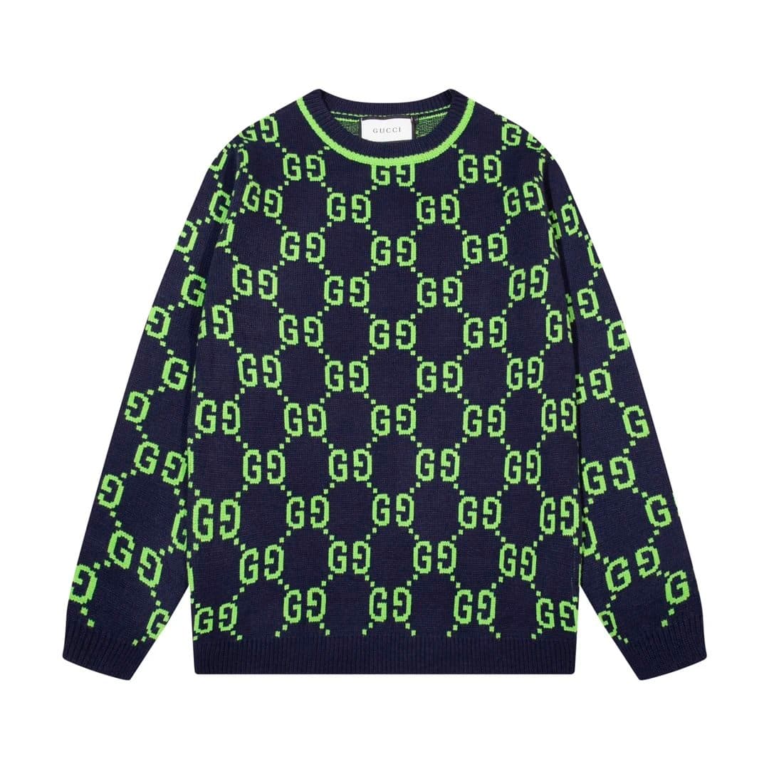 Gucci GG Knit Sweater Intarsia Logo Pattern