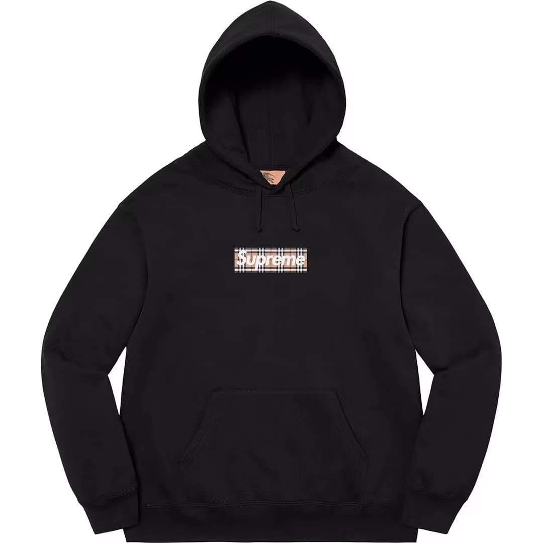 Supreme Box Logo Hooded Sweatshirt Burberry Check