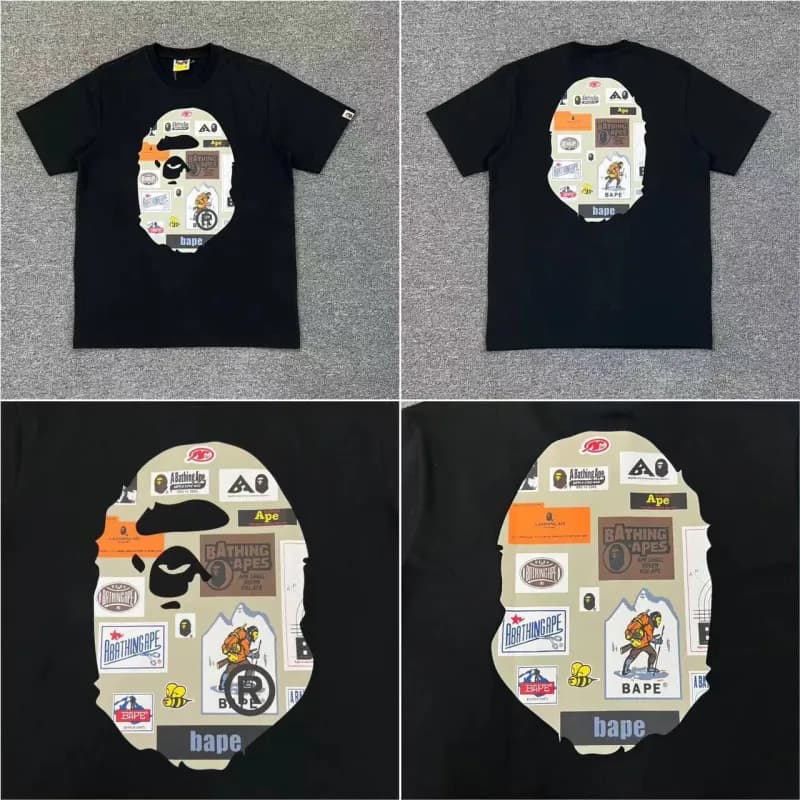 BAPE A Bathing Ape T-Shirt Multiple Colorways and Graphics — XX256黑色