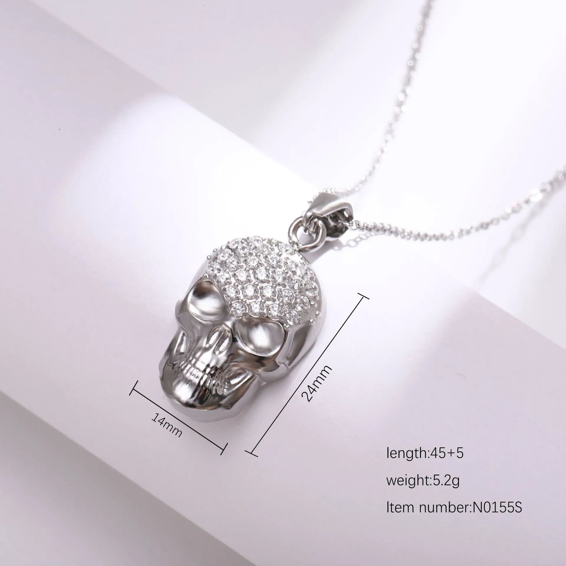 Chrome Hearts Skull Pendant Pave Crystal