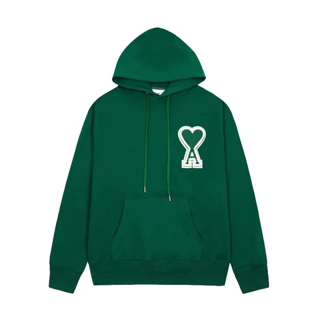 AMI Paris Heart Logo Hoodie Embroidered Heart A