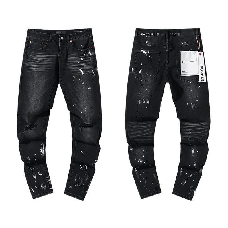 Distressed Patchwork Jeans Worn-in Wash with Contrast Patches — PU121