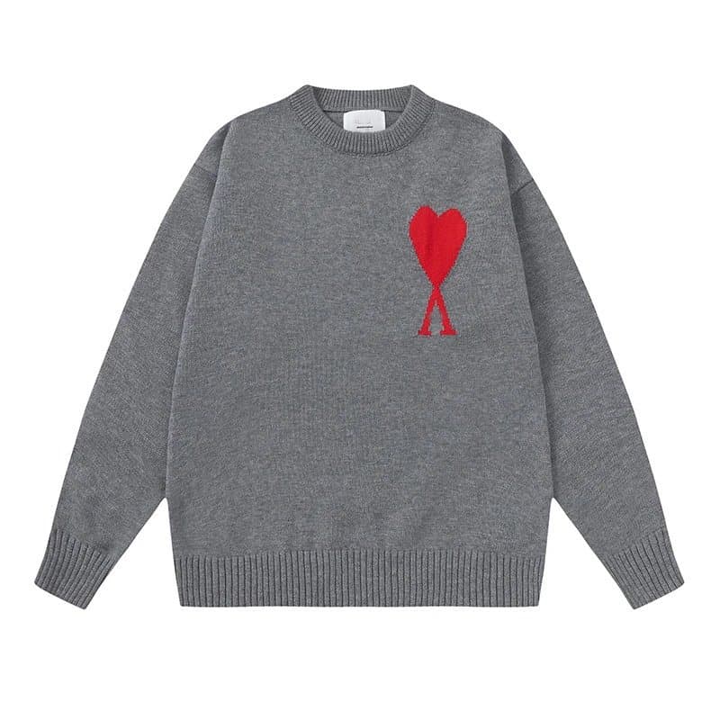 Amiri Knit Cardigan Heart Logo — 301#灰色