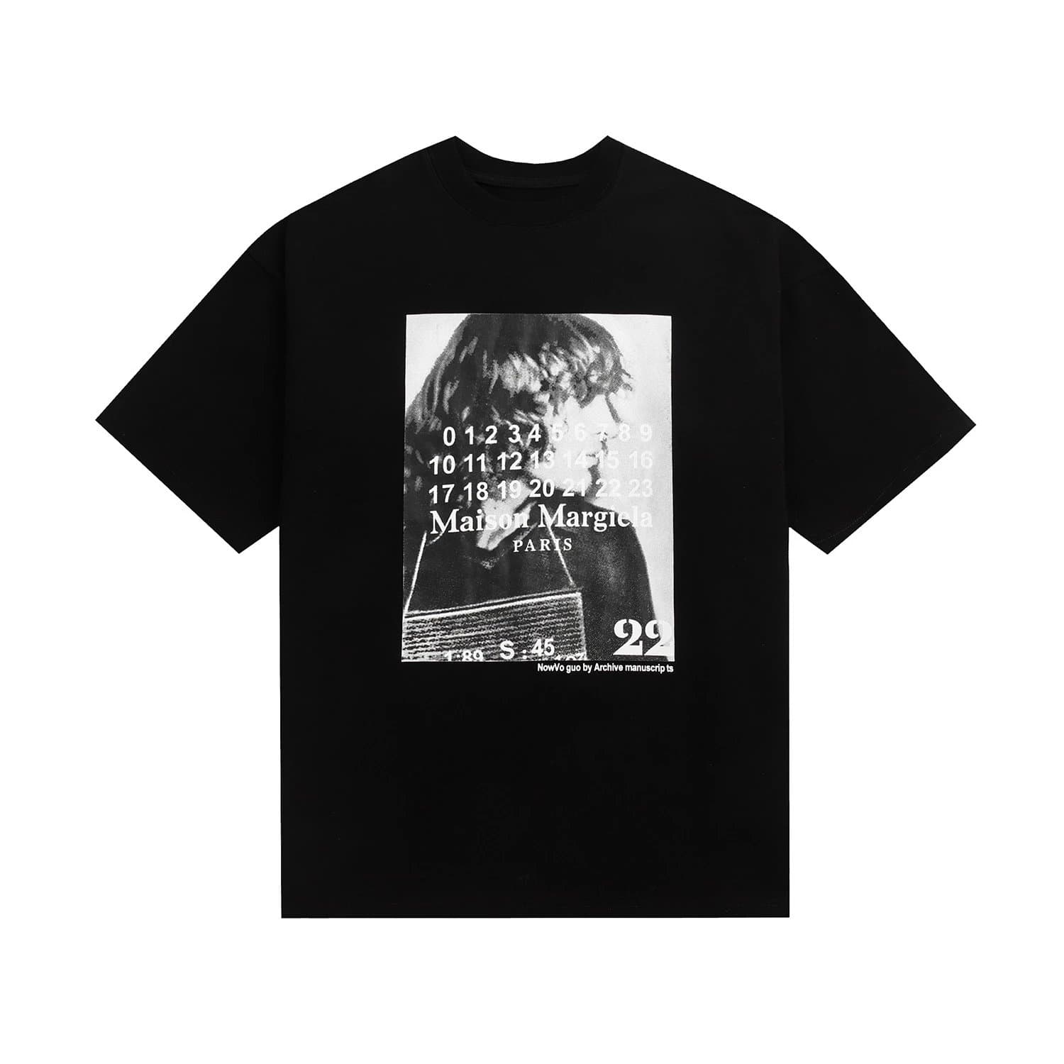 Maison Margiela Numbered Logo Tee Distressed Numeric Print — 38