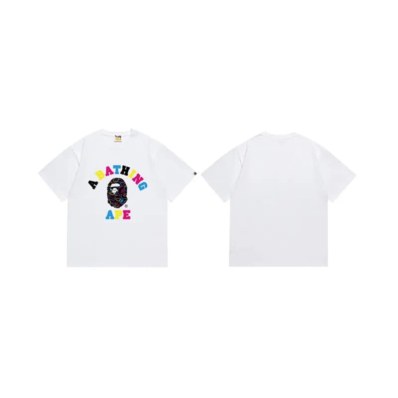 BAPE Short-Sleeve Tee Multicolor Ape Head Logo