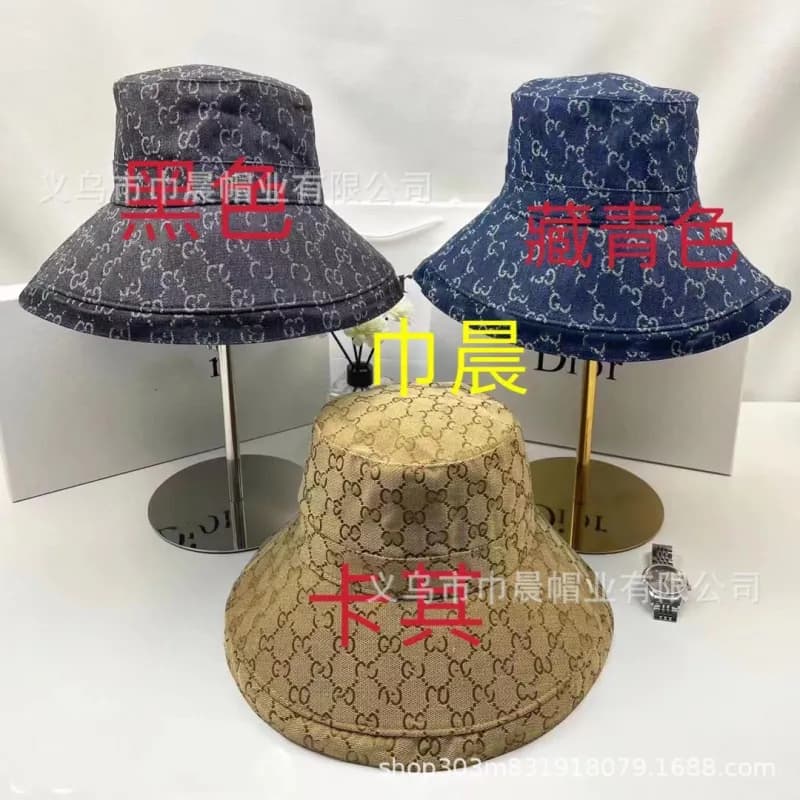 Gucci Baseball Cap GG Monogram — 超大沿 蓝色