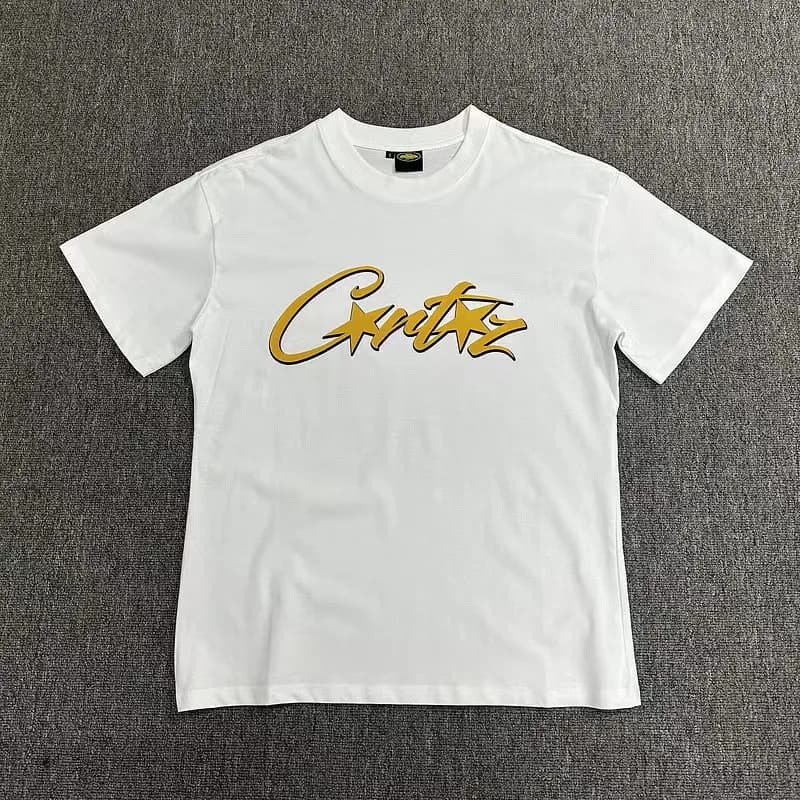 Corteiz Logo Tee Rainbow Gradient Logo — 白33