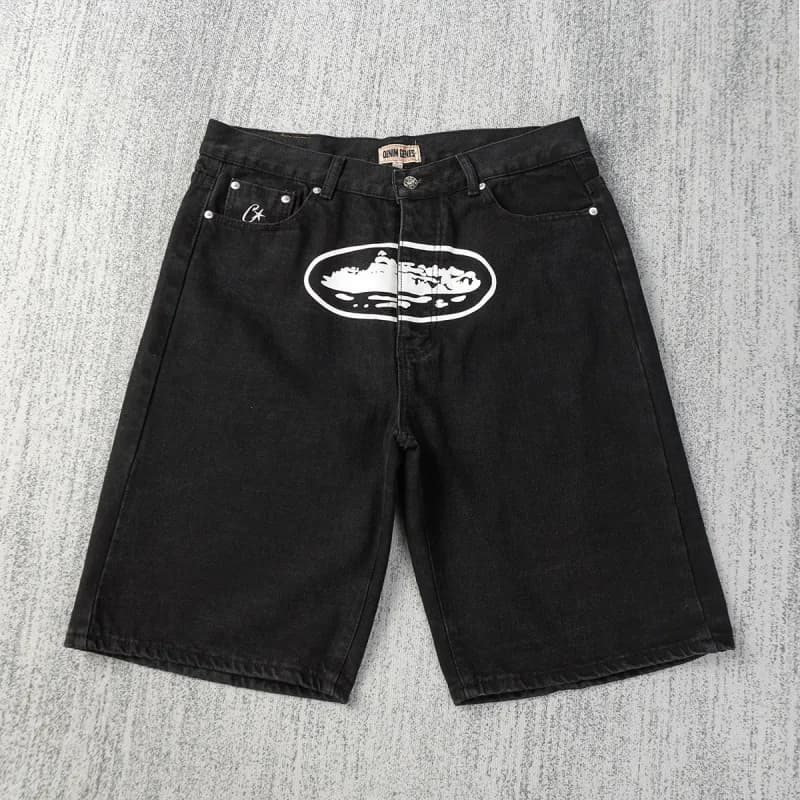 Cargo Shorts Utility — CR005黑牛仔短裤