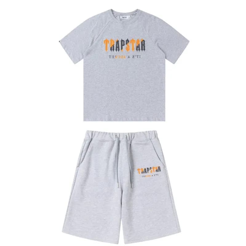 Corteiz T-Shirt & Shorts Set TORPSTAR Arch Logo — 2321灰色一套