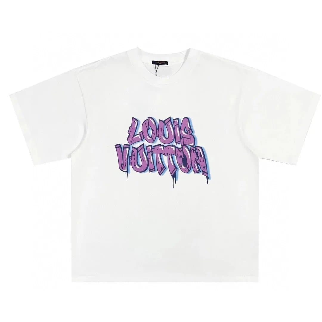 Louis Vuitton Graffiti Logo T-Shirt Purple Graffiti Print
