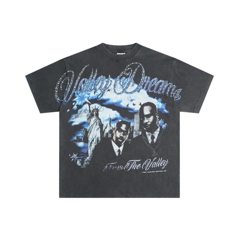 Vale Forever Valley Shorts Distressed Logo Print — V578-黑色